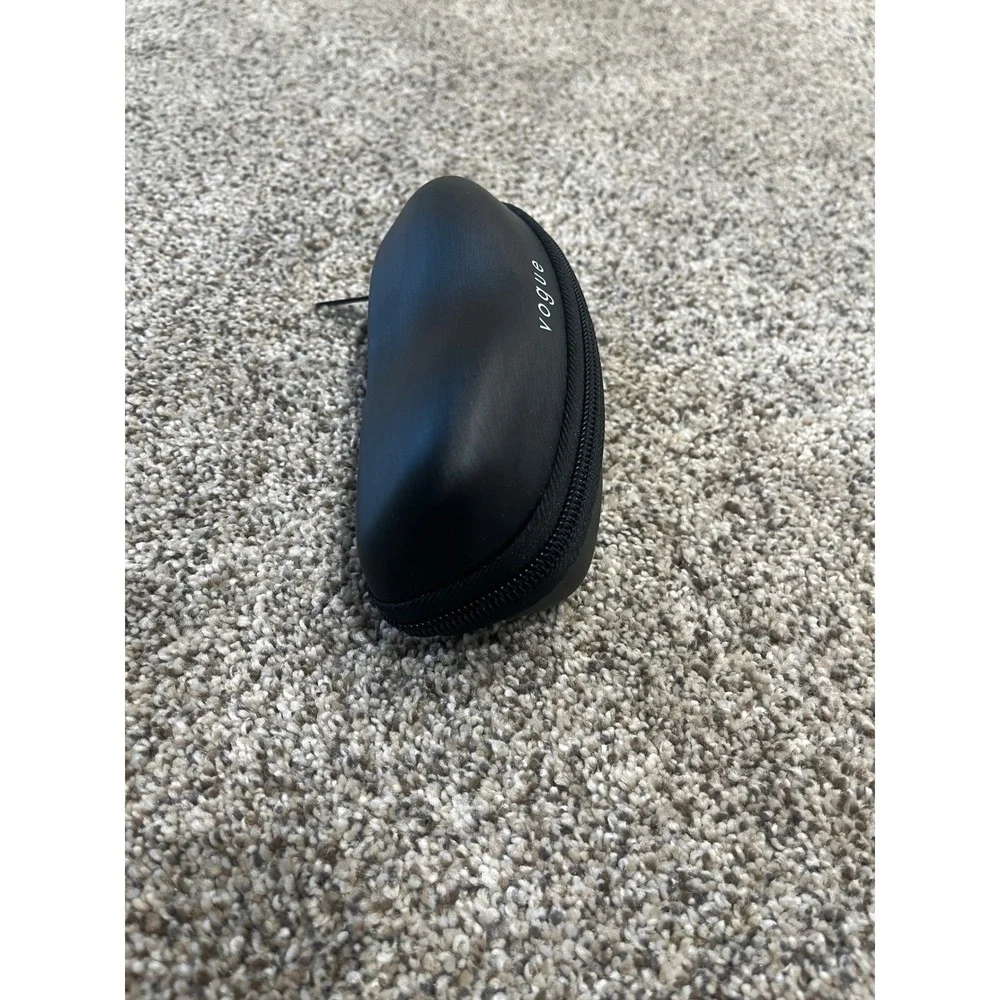 Vogue Eyewear Black Semi Hard Zippered Sunglasses Case with Gray‎ Interior